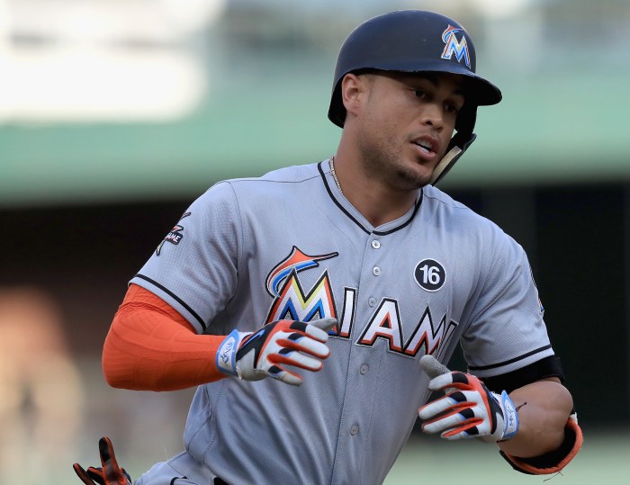 Stanton giancarlo marlins rangers runs lift trot enjoys inning run Stanton giancarlo marlins rangers runs lift trot enjoys inning run